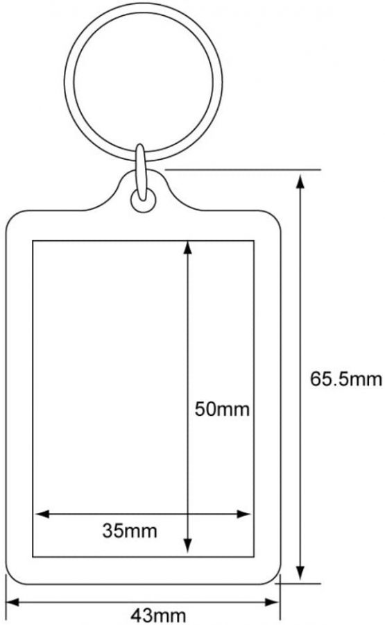 50 Large Blank Photo Keyrings 50 x 35 mm Insert 92033 - Image 2