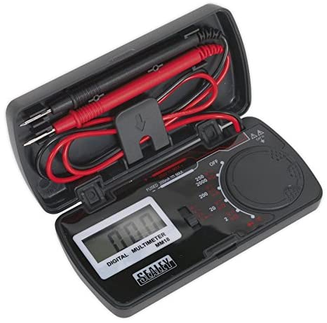 Sealey MM18 Pocket Multimeter, White, 114mm x 56mm x 23mm