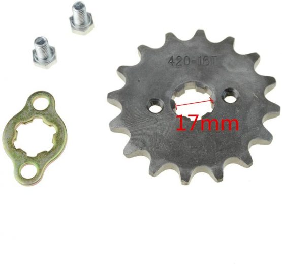 WOOSTAR Motorcycle 420-16T Front Sprocket 17mm Replacement for 50cc 70cc 90cc 110cc 125cc Dirt Pit Bike Mini Bike ATV 4 Wheeler Moped - Image 2