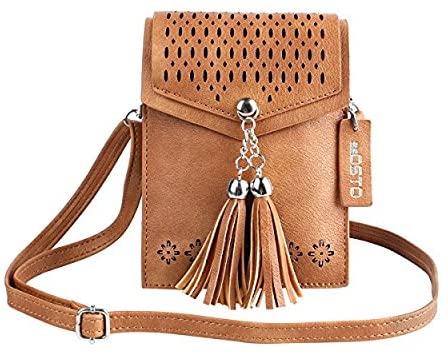 seOSTO Small Crossbody Bag, Women Cellphone Wallet Travel Purse with Tassel, Ladies Small Phone Bag Over the Shoulder Bags - Image 2