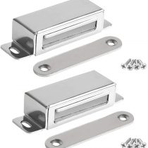 Onarway Magnetic Door Catch 20KG Pull Strong Magnet Cabinet Latches Magnetic Hardware Stainless Steel Chrome Door Closer for Bathroom Kitchen Sliding Door Window Cupboard (40lbs Strength 2 Pack)