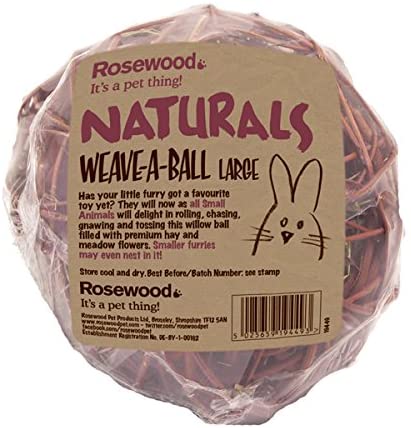Rosewood Naturals Edible Weave-a-Ball, Small Animal Treat and Toy for Rabbits Guinea Pigs, Chinchillas, Degus, Hamsters