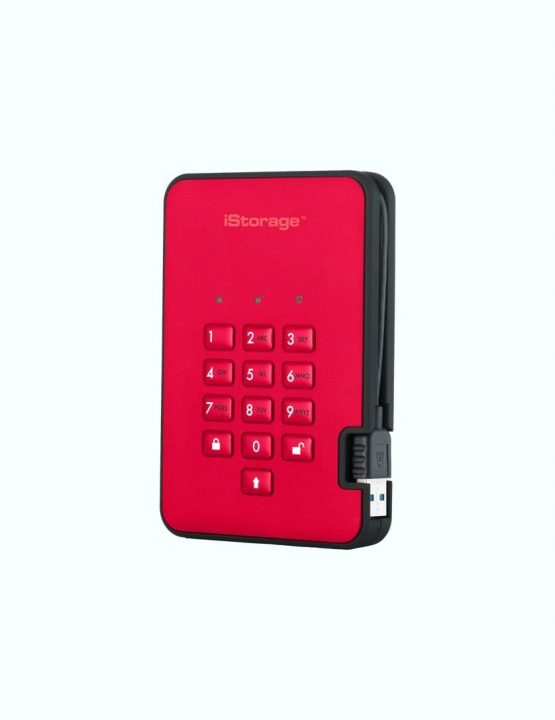 iStorage diskAshur2 HDD 1 TB - Secure Portable Hard Drive - Password Protected, Dust/Water-Resistant, Hardware Encryption IS-DA2-256-1000-R - Image 4