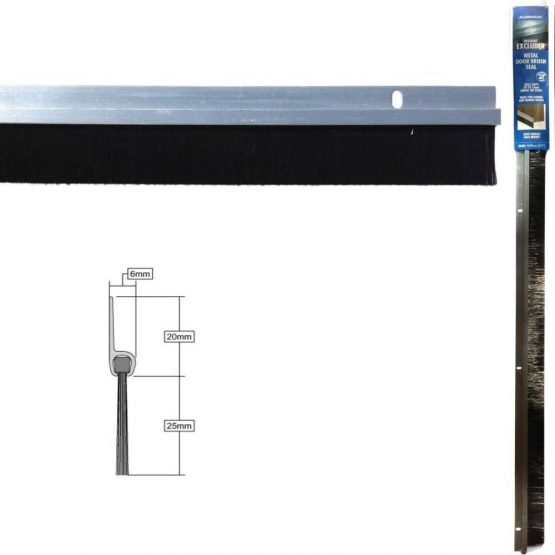 STORMGUARD 02SR0190838A 838mm Bottom of The Door Brush Strip Draught Excluder-Aluminium (2'9") - Image 4
