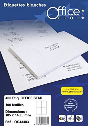 Office Star OS43474 Multi-Use Labels 70 x 37 mm Box of 2,400 White - Image 2