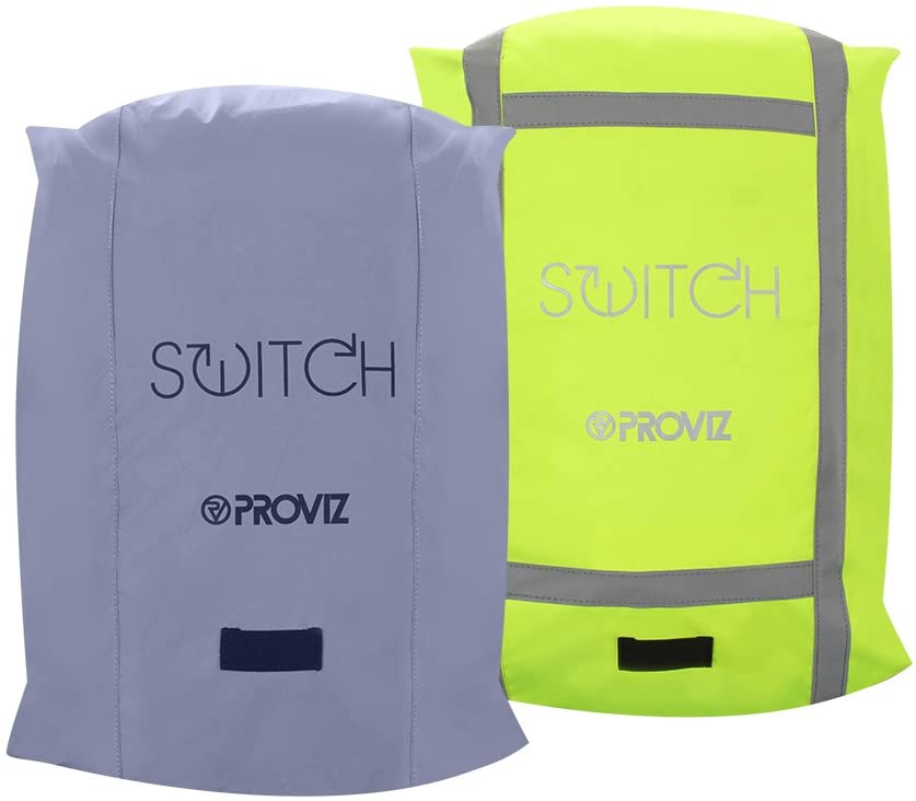 Proviz Switch Waterproof Reflective Backpack Rucksack Cover 35L, Hi Visibility Rain Cover, Fluorescent Yellow/Yellow