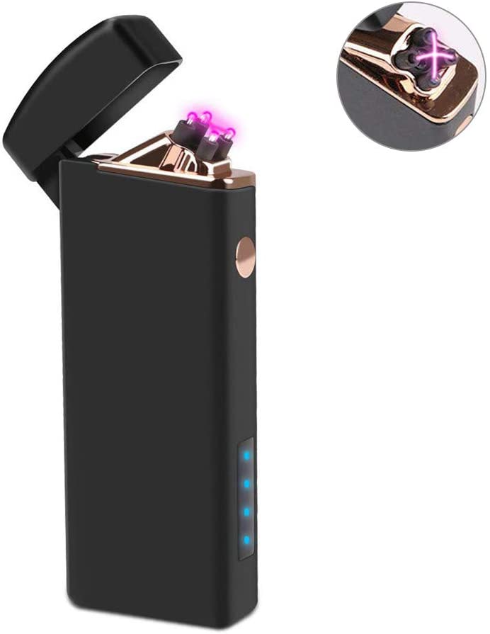 Coquimbo Gifts for Men Him Dad Electric Lighter USB Rechargeable Arc Lighter Windproof Flameless Plasma Lighters with Battery Display