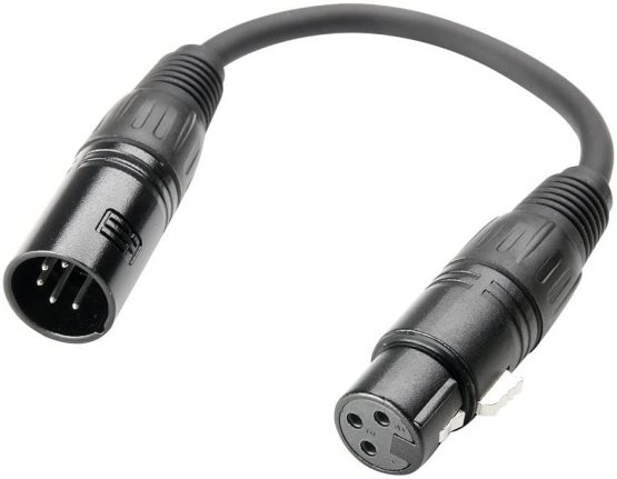 Adam Hall Cables DMX Adaptor XLR Male 5-Pin to XLR Female 3-Pin 0.2 m