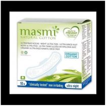 Masmi Natural Organic Cotton Pads Ultra Night (Pack of 10)