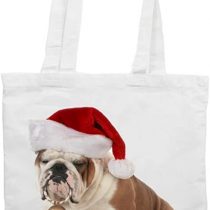 British Bulldog Santa Claus Christmas Stocking Shoulder Bag