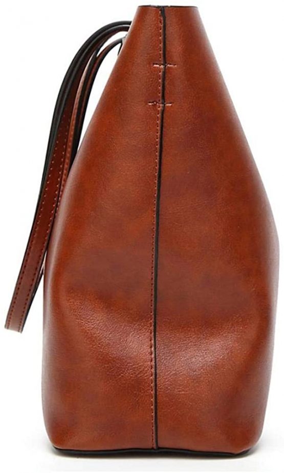 Womens Soft PU Leather Handbags Large Capacity Retro Vintage Top-Handle Casual Tote Shoulder Bags, Tote Bag Handbags for Women - Image 4