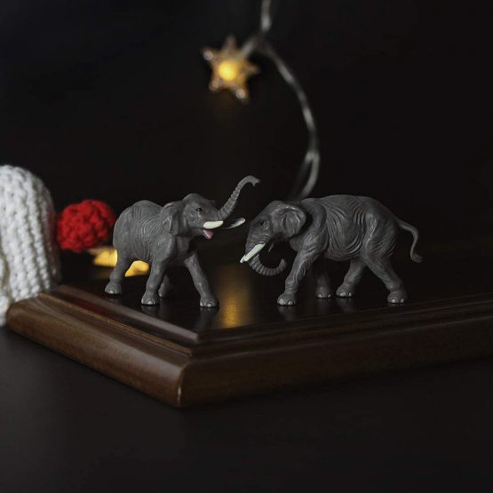 Evemodel 10pcs Model Railway 1:87 Well Painted Elephant PVC Animals HO Scale Elephants AN8708 - Image 2