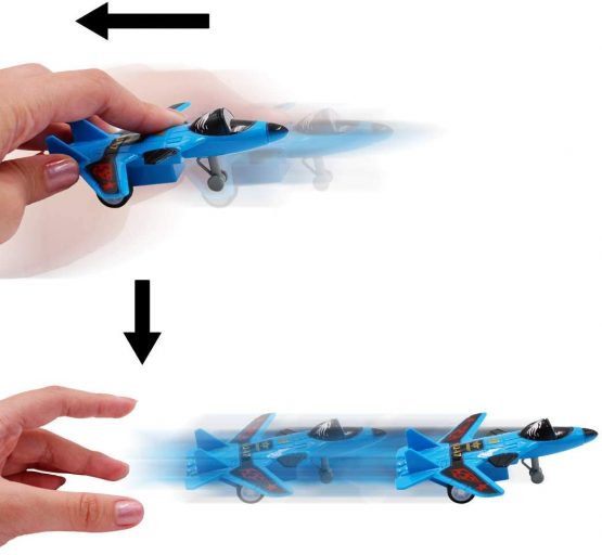 deAO Set of 12 Pull Back Airplanes Vehicle Playset Variety Pack of Helicopters, Stealth Bombers, Fighter Jets, Aircraft, Planes - Image 2