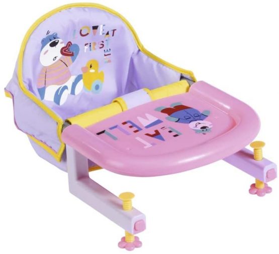 BABY born Table Feeding Chair for 43 cm Doll - WIth Built-In Animal Print Tray - Easy for Small Hands, Creative Play Promotes Empathy & Social Skills, For Toddlers 3 Years & Up
