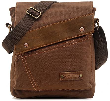 Yimidear® Men's Retro Canvas Bag Messenger Bag Single Shoulder Bag Briefcase (Coffee) - Image 2