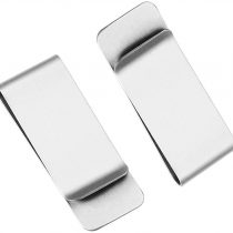 Pack of 2 Stainless Steel Metal Slim Money Clips Bill Cash Holder for Men and Women (Silver)