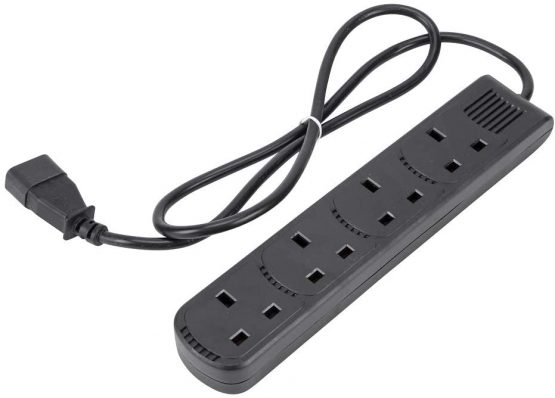 Computer Spares 1m IEC C14 Plug to 4 Gang Mains Power UK Socket - Image 2