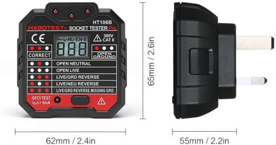 QUILLE Socket Tester Mains Outlet Tester with LCD Display ...