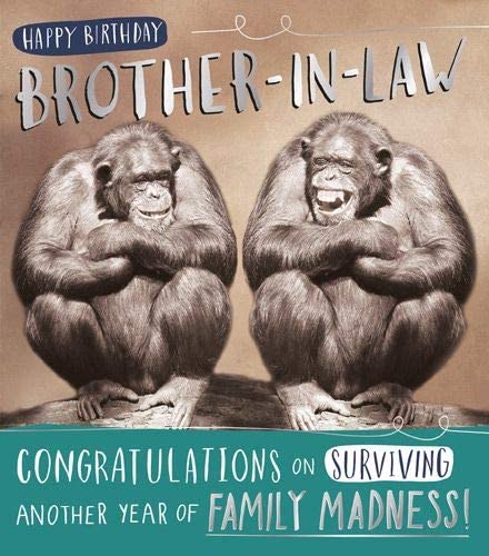 Humour Greeting Card (PP-JQ752B) - Brother-in-Law Birthday - Family Madness - from The Funny Works Range - Foil Finish