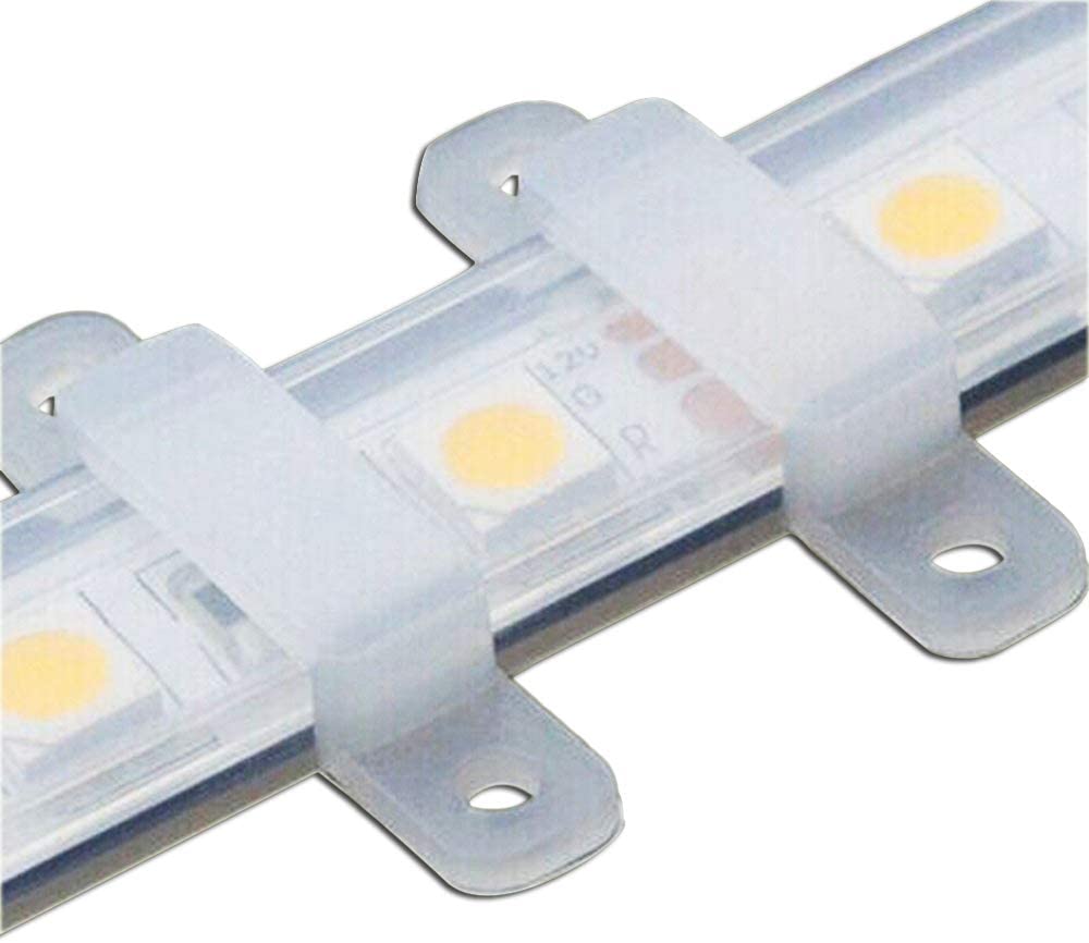 VIPMOON 100 Pack Silicone LED Strip Mounting Clips