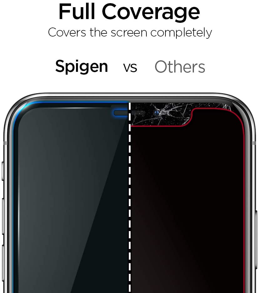 Spigen AlignMaster Full Coverage Tempered Glass Screen Protector for iPhone 11 and iPhone XR - 1 Pack, Ochre - Image 4