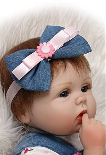 ZIYIUI Reborn Baby Doll Boy 22 inch 55cm Handmade Soft Silicone Lifelike Blue Eyes Newborn Girl Toy Doll That Look Real Child's Vinyl Birthday Gift - Image 4