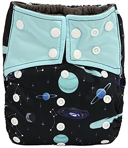 JOBEBE AIO Reusable Washable Cloth Diaper Nappy Charcoal Bamboo Insert Overnight Double Gusset (L3), 1 Count, Medium, Unisex