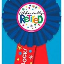 amscan 210381 Blue Retirement Award Ribbon-1 Pc