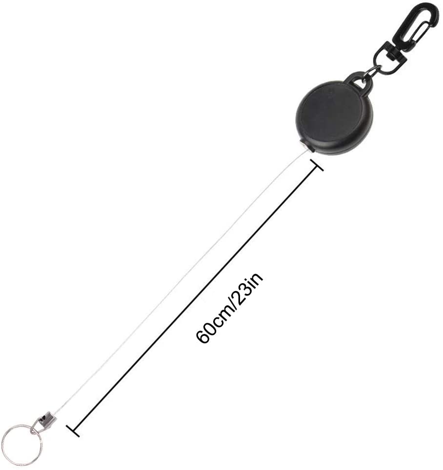 Natuce 2 Pieces Retractable Key Chain, Heavy Duty Key Reel with 23 inch Steel Wire Rope - Image 3