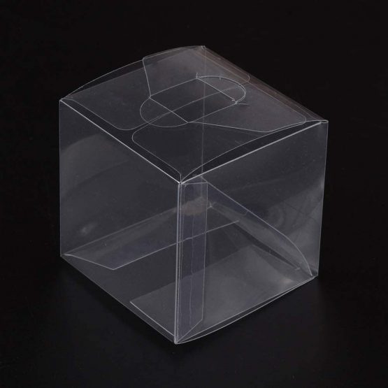 BENECREAT 30PCS 9x9x9cm Clear Cube Wedding Favour Boxes PVC Transparent