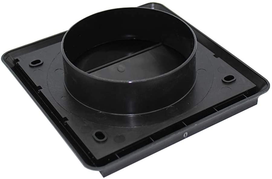 Kair Black 100mm Gravity Wall Vent Grille, 99.5mm / 4 Inch Round Rear Spigot & 155mm Front Cover - Image 3