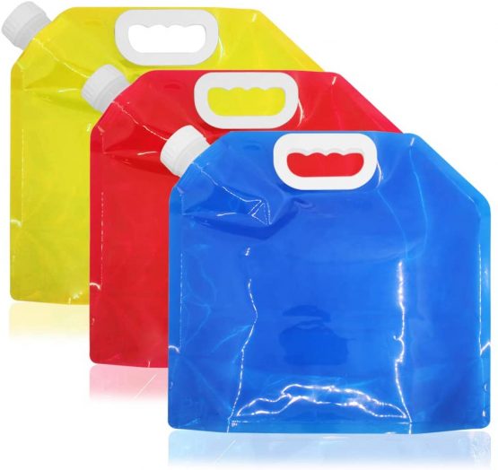 maxin 5 Litres Collapsible Water Container，BPA Free Plastic Water Carrier Folding Water Bag Set of 3 for Outdoor Camping Backpacking Hiking. - Image 2
