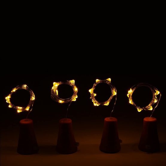 6pcs 10 Led Solar Cork Wine Bottle Fairy Light with 1M Copper Wire Shape Bar lamp for Bottle, Party, Wedding, Festival and Halloween(Warm White) - Image 4