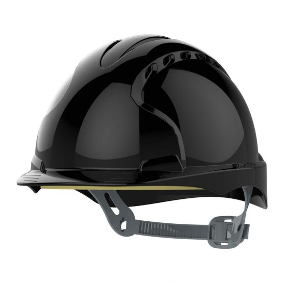 JSP EVO2 One Size Safety Helmet with Slip Ratchet - Black - Vented - (AJF030-001-100)