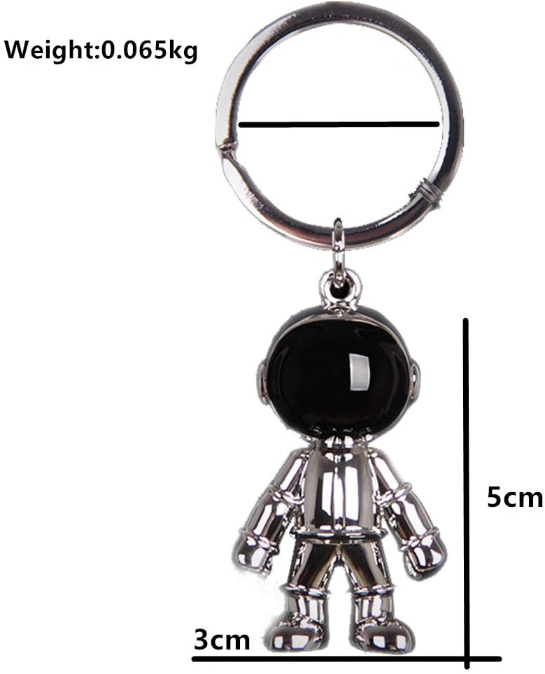 MUAMAX Cool Astronaut Keychain Pendant, Space Robot Keyring for Men Women Car Key Holder, Bag charm,Gifts for Boys Girls (Silver) - Image 2