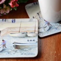 Creative Tops 5169620 "Cornish Harbour" 6-Piece Set of Cork Backed Coasters by, 10.5 x 10.5 cm (4" x 4"), Blue