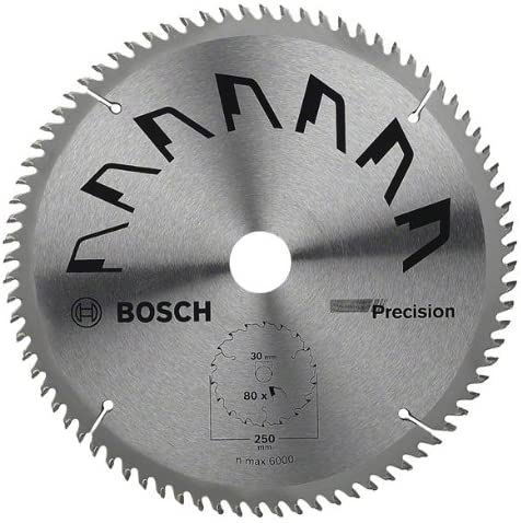 Bosch 1x Circular Saw Blade Precison (for Wood diameter 250 x 3.2/2.2 x 30 mm, 80 Teeth, ATB , Accessories for Circular Saws)