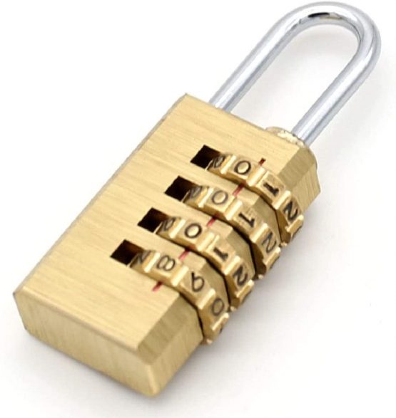 MIONI Solid Brass 2PCS Combination Lock 4 Copper Digit Padlock for Indoor and Outdoor Rustless Die-Cast - Image 2