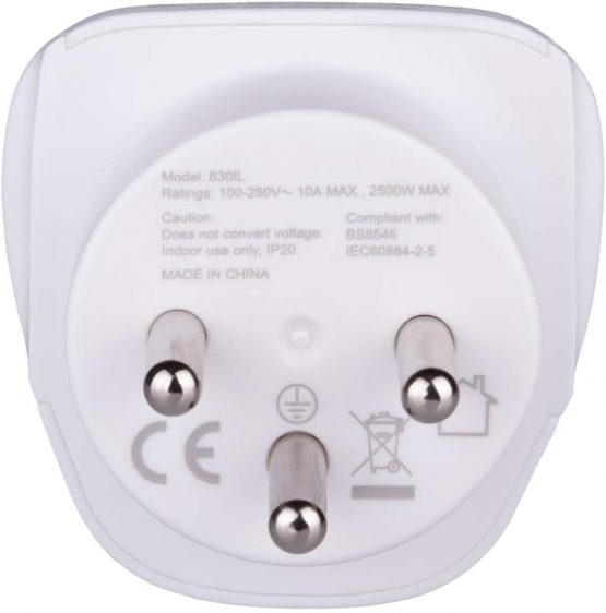 Israel Adapter Travel Type H Plug to UK, US USA American, AUS Australia, EU Europe European, Asia, China, Canada, Japan, Thailand, Ireland Adaptor Universal Worldwide Socket International 3 Pin Prong - Image 4