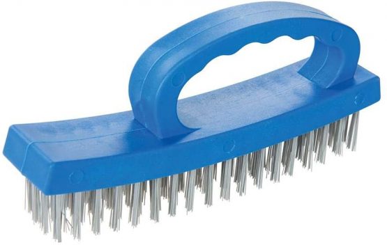 Silverline 250554 D-Handle Wire Brush Four Row , Blue - Image 2