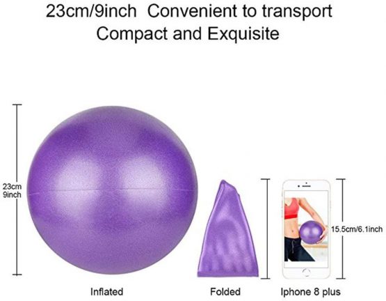 CDblue 4 pcs exercise yoga ball (23 cm) + 2 pcs massage balls (7cm) mini pilates ball yoga ball incl inflating tube, for fitness, rehab, back training - Image 2