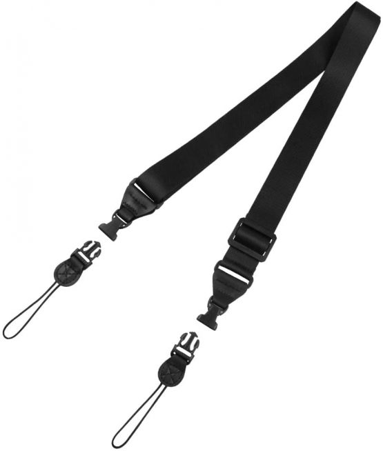 Miesherk Adjustable Shoulder Strap Multifunctional Replacement for Camera Case iPad Case Laptop Notebook Case Luggage Duffel Bag Strap Comfortable Neck Strap Nylon Black 35.4”-61”