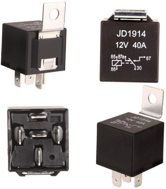 Gebildet Standard Auto Relay 12V 40A SPDT 5pin-Car Heavy Duty Switches & Starters, used for Auto Motor Automobile, with Black Waterproof Transparent Case. Pack of 4 - Image 2