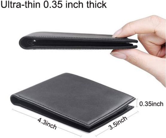 Hoobest RFID Blocking Genuine Leather Wallet , Men Slim Wallets with Latest RFID Block Technology,Stop Electronic Pick Pocketing-RFID Blocking Wallet - Image 4