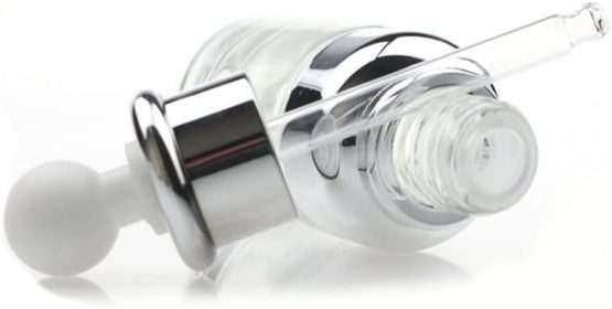 1PCS 30ml/50ml Empty Upscale Refillable Clear Glass Dropper Bottle Essential Oil Elite Fluid Cosmetics Jar Pot Container Bottles Vial with Glass Pipette Dropper (30ml, Gold) - Image 4