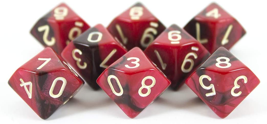Paladin Roleplaying Red and Brown Dice - 8 D10 set - 'Blood God', 16mm - Image 2