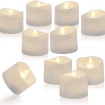 Homemory 24 Pack LED Timer Tealights Flameless Flickering Tea Lights Candles with Timer, Warm White Light