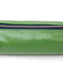 Artway Indigo Doodle Soft Leather Pencil Case - Avocado Green Leather Pencil Case - 20cm Long