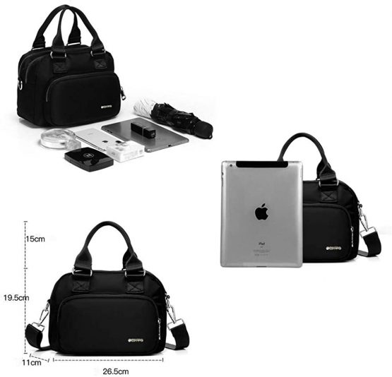 Nylon Shoulder Handbags for Women, OPXTO Waterproof Multi Pocket Purses and Cross-body Bags, High-dense Nylon Oxford Multi-function Lightweight Tote Bag. - Image 4