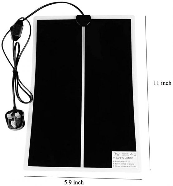 NEKOSUKI Reptile Heating Mat, 7W 11x5.9 inch Waterproof Reptile Heat Pad Under Tank Terrarium with Temperature Control, Safety Adjustable Reptile Heat Mat for Turtle, Tortoise, Snakes, Lizard, Gecko - Image 2
